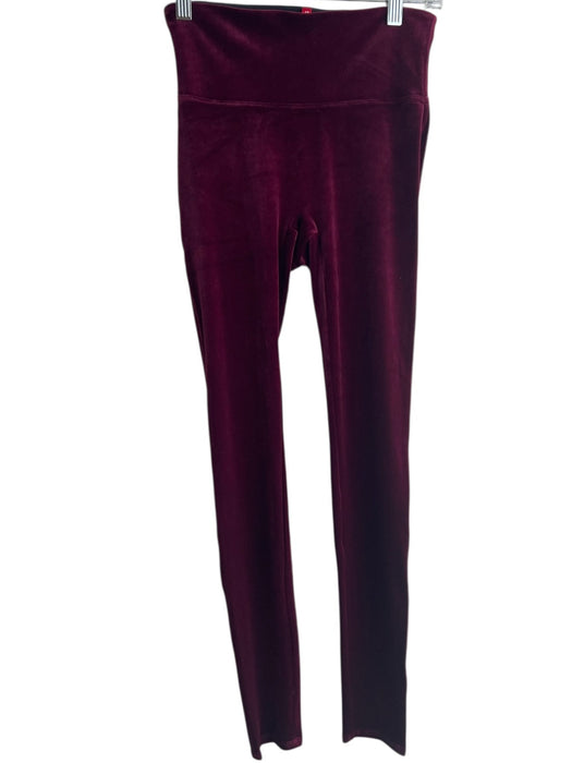 Spanx Size S Maroon Polyester Blend Velvet Stretch High Rise Leggings Maroon / S