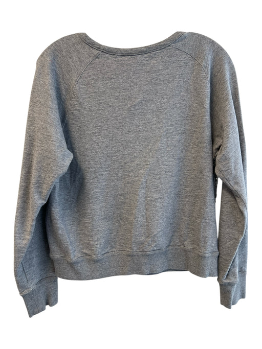 Vince Size M Grey Cotton Crewneck Long Sleeve Sequin Shimmer Top Grey / M