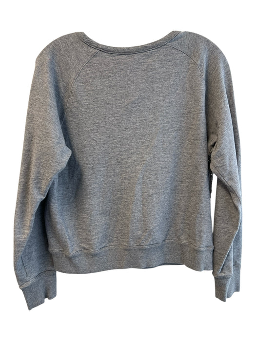 Vince Size M Grey Cotton Crewneck Long Sleeve Sequin Shimmer Top Grey / M