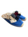 Soludos Shoe Size 8 Blue & Multi Canvas Toe cap Pom Pom Flat Slide Shoes Blue & Multi / 8