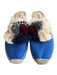 Soludos Shoe Size 8 Blue & Multi Canvas Toe cap Pom Pom Flat Slide Shoes Blue & Multi / 8