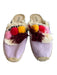 Soludos Shoe Size 8 Lavendar & multi Canvas Toe cap Pom Pom Flat Slide Shoes Lavendar & multi / 8
