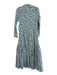 Hyacinth House Size XS Green & Purple Cotton & Polyester Lined Long Sleeve Dress Green & Purple / XS