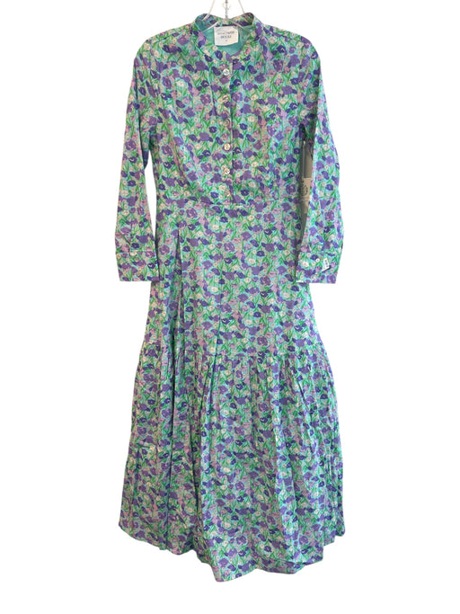 Hyacinth House Size XS Green & Purple Cotton & Polyester Lined Long Sleeve Dress Green & Purple / XS