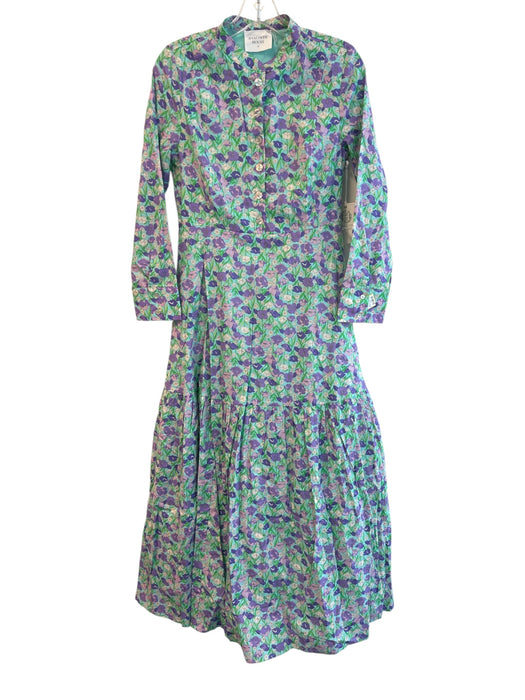 Hyacinth House Size XS Green & Purple Cotton & Polyester Lined Long Sleeve Dress Green & Purple / XS
