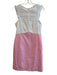 Lilly Pulitzer Size 4 White & Pink Cotton Striped Eyelet Back Zip Dress White & Pink / 4