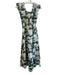 Hill House Size XS White, Green & Black Cotton Floral Stretch Panels Dress White, Green & Black / XS