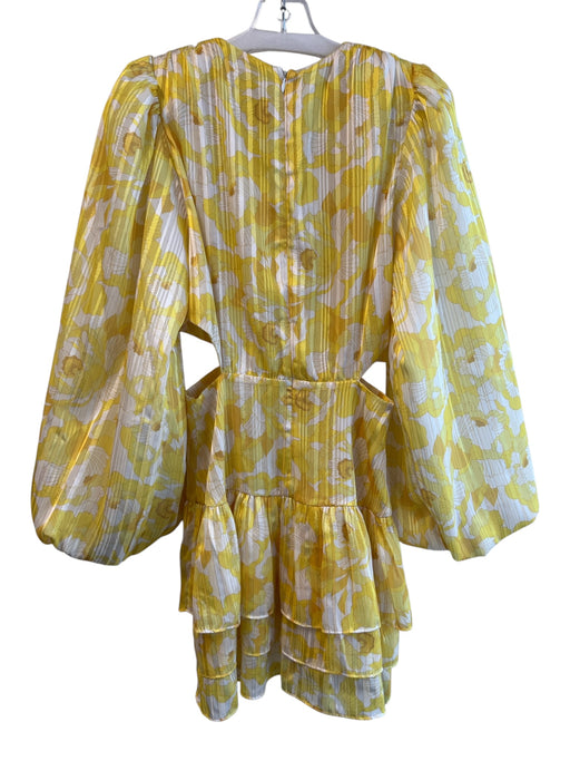 Torn By Ronny Kobo Size XS Yellow & White No Fabric Tag Metallic Thread Dress Yellow & White / XS