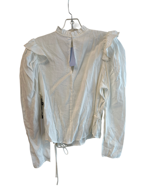 ASTR The Label Size S White Viscose Blend Round Neck Long Sleeve Pintucks Top White / S