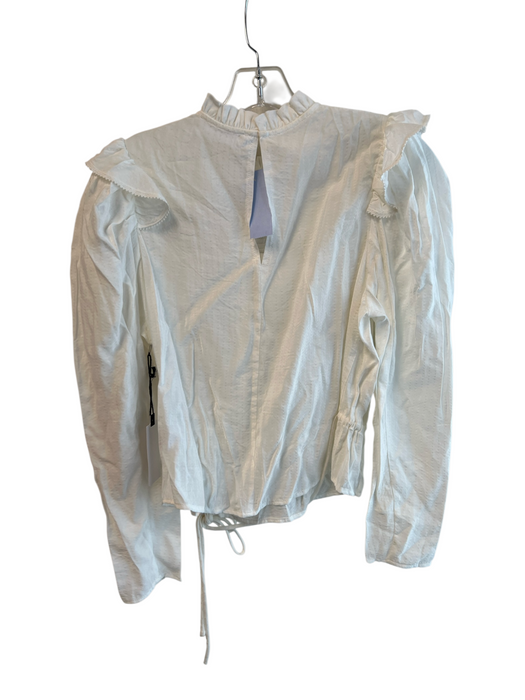 ASTR The Label Size S White Viscose Blend Round Neck Long Sleeve Pintucks Top White / S