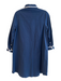 Pomander Place Size XS Navy & white Cotton Ribbon trim Collared Button Up Dress Navy & white / XS