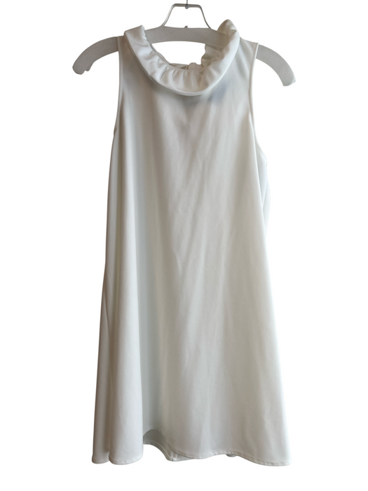 Pomander Place Size S White Polyester Halter Neck Ruffle Detail Sleeveless Dress White / S