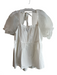 Pomander Place Size S White Cotton & Polyester Square Neck Short Puff Sleeve Top White / S