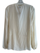 Haute Hippie Size S Ivory Silk V Neck Wrap Lace Detail Long Sleeve Top Ivory / S