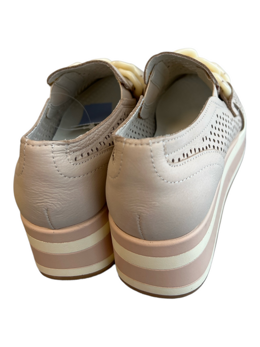 Dolce Vita Shoe Size 8 Beige Leather Chunky Chain Perforated Platform Shoes Beige / 8