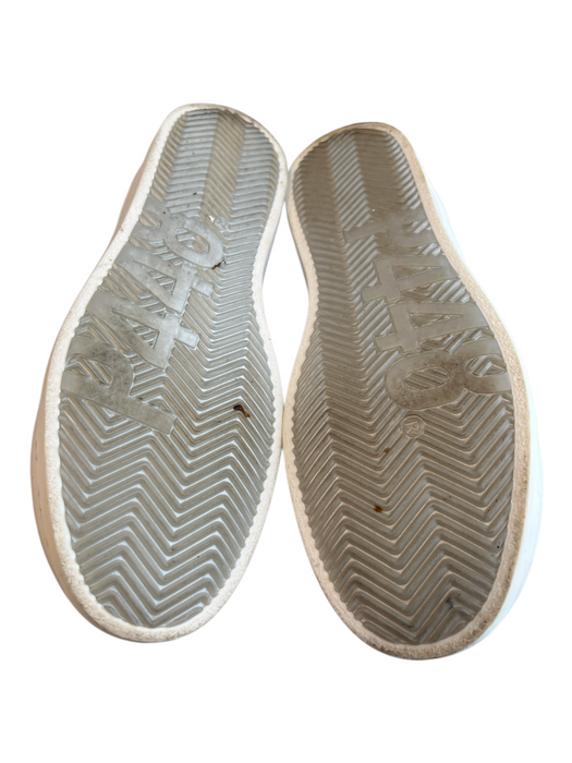 P448 Shoe Size 39 White & Gray Leather & Manmade Almond Toe Lace Up Shoes White & Gray / 39