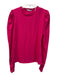 Rebecca Taylor Size M Pink Cotton Blend Puff Shoulder Long Sleeve Round Neck Top Pink / M