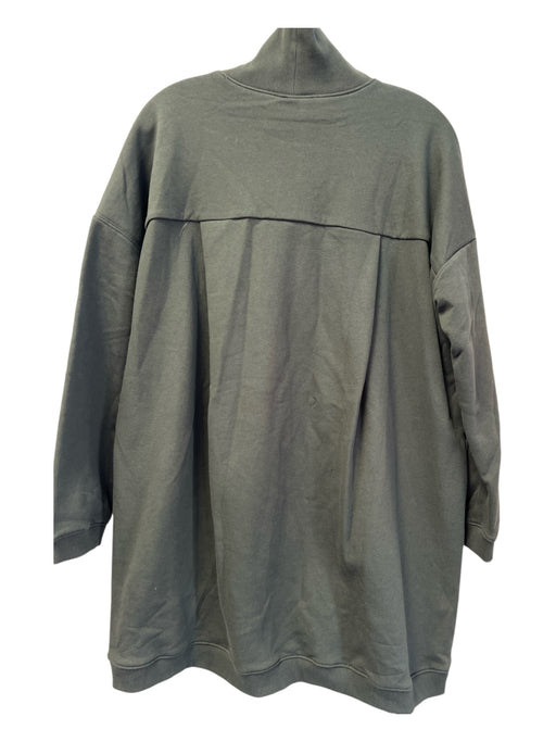 Pomander Place Size S Green Cotton Blend High Neck Ribbed Detail Mini Dress Green / S