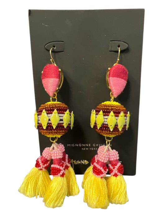 Mignonne Gavigan Multi Color Beaded dangle Tassle Detail 3 Piece Earrings Multi Color