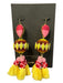 Mignonne Gavigan Multi Color Beaded dangle Tassle Detail 3 Piece Earrings Multi Color