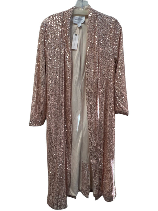 Mare x Anthropolgie Size XS Rose Polyester Sequins Open Front Long Sleeve Jacket Rose / XS