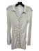 Free People Size S White & Beige Viscose Blend Collared Button Up Printed Dress White & Beige / S