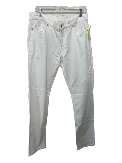 Peter Millar Size 36 White Lyocell Solid Zip Fly Men's Pants 36