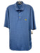 Peter Millar Size M Blue Synthetic Striped Polo Athleisure Men's Short Sleeve Blue / M