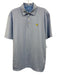 Augusta Natl Golf Size M Blue & White Synthetic Striped Polo Men's Short Sleeve Blue & White / M