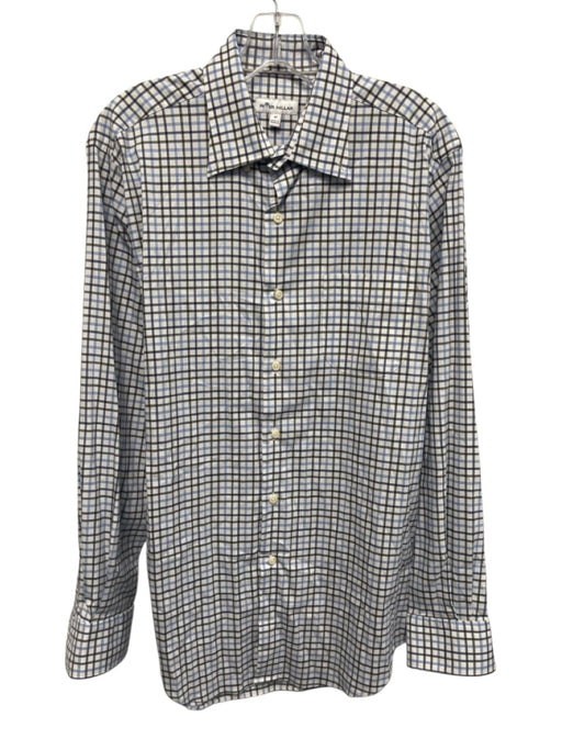 Peter Millar Size M White & Multi Synthetic Grid Button Up Long Sleeve Shirt White & Multi / M