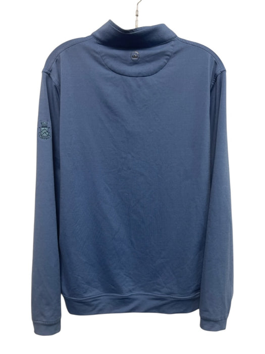Peter Millar Size M Blue Synthetic Solid Quarter Zip Men's Long Sleeve Shirt Blue / M