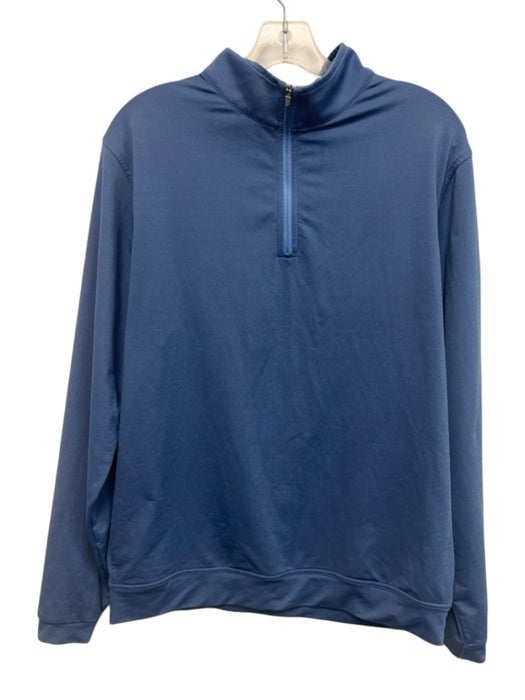 Peter Millar Size M Blue Synthetic Solid Quarter Zip Men's Long Sleeve Shirt Blue / M