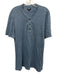Faherty Size L Blue Cotton Blend Solid T shirt Henley Men's Short Sleeve Blue / L