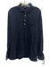 Peter Millar Size L Navy Cotton Blend Solid Polo Men's Long Sleeve Shirt Navy / L
