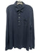 Criquet Size XL Navy Cotton Solid Polo front pocket Men's Long Sleeve Shirt Navy / XL