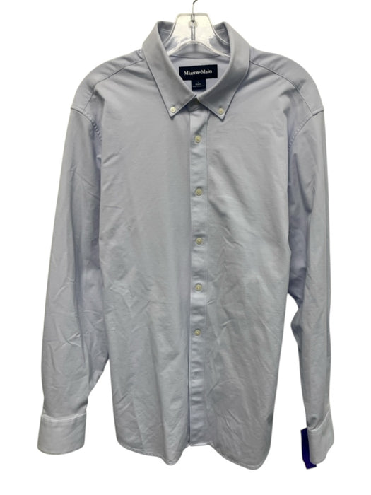 Mizzen + Main Size L Light blue Synthetic Solid Button Up Long Sleeve Shirt Light blue / L