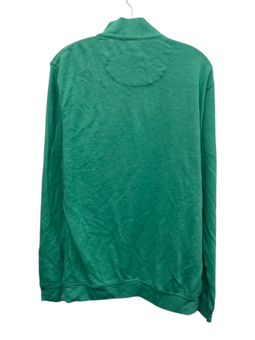 Peter Millar Size L Green Cotton Solid Sweatshirt Quarter Zip Long Sleeve Shirt Green / L