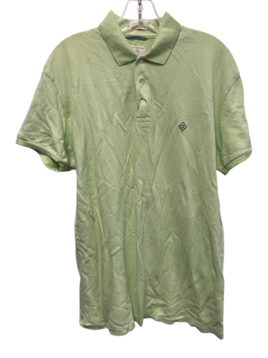 Gant Size XL Light Green Cotton Solid Polo Men's Long Sleeve Shirt Light Green / XL