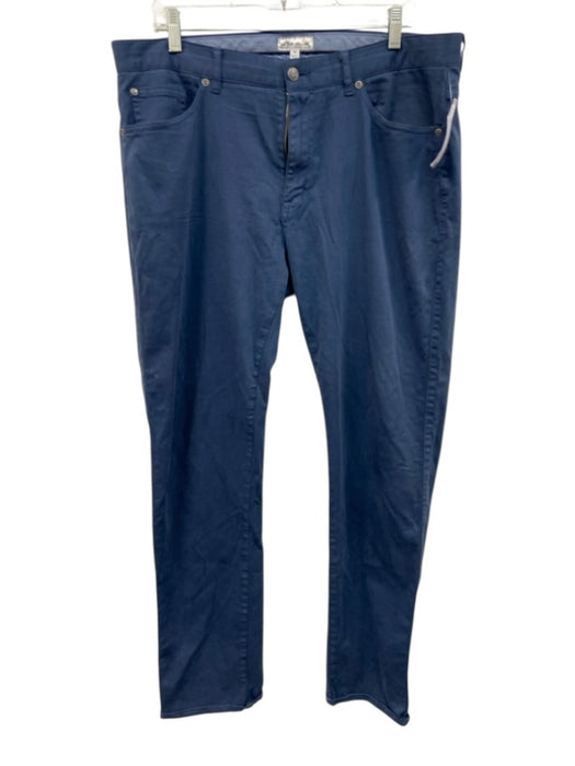Peter Millar Size 36 Blue Cotton Blend Solid Khakis Men's Pants Blue / 36