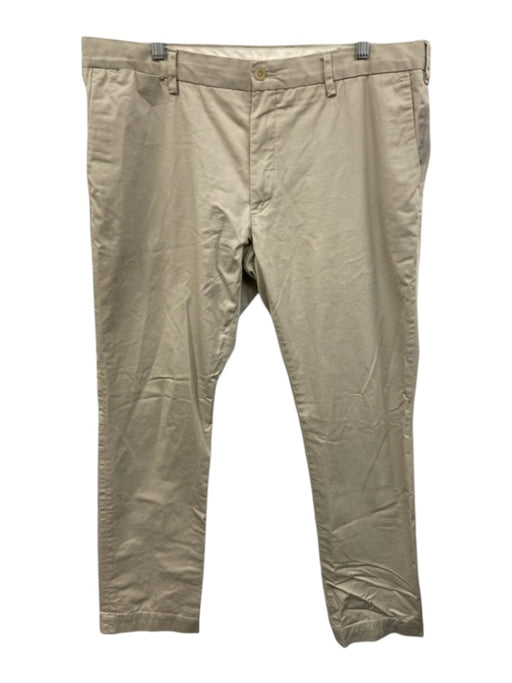 Polo Size 38 Beige Cotton Blend Solid Slim Khakis Men's Pants Beige / 38