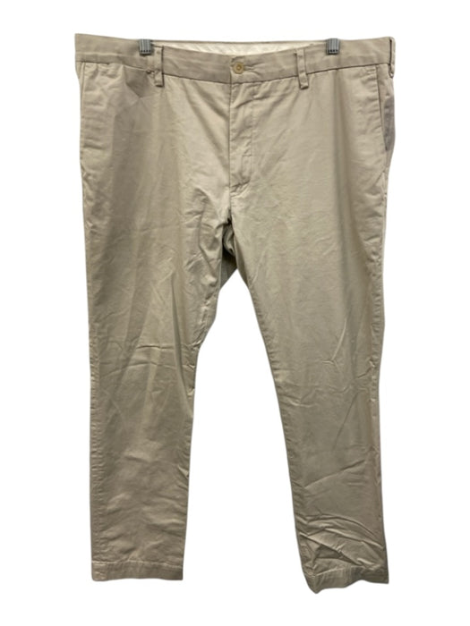 Polo Size 38 Beige Cotton Blend Solid Slim Khakis Men's Pants Beige / 38