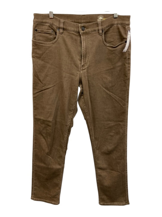 Faherty Size 34 Brown Cotton Blend Solid Jean Men's Pants Brown / 34