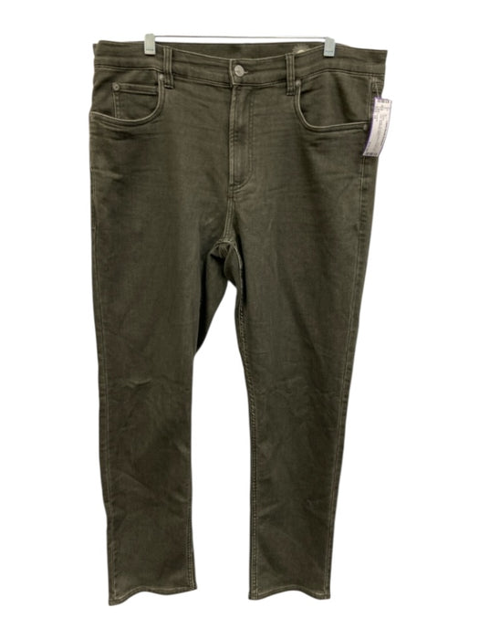 Faherty Size 34 Olive Green Cotton Blend Solid Slim Jean Men's Pants Olive Green / 34