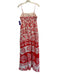 Calypso St. Barth Size Medium Red & White Linen Blend Spaghetti Strap Dress Red & White / Medium