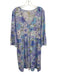 Lilly Pulitzer Size Large Purple, Blue, Green Cotton Long Sleeve Floral Dress Purple, Blue, Green / Large