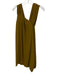 Fendi Size 42 Yellow Brown Wool Blend Sleeveless Pleated Below Knee Dress Yellow Brown / 42
