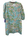 Lilly Pulitzer Size 8 Blue, Green, Pink Linen Half Puff Sleeve Floral Dress Blue, Green, Pink / 8