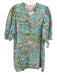 Lilly Pulitzer Size 8 Blue, Green, Pink Linen Half Puff Sleeve Floral Dress Blue, Green, Pink / 8