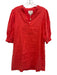 Lilly Pulitzer Size 8 Orange Red Linen Half Sleeve Surplice Pockets Dress Orange Red / 8