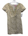 Lilly Pulitzer Size 4 Gold & White Cotton Blend Short Sleeve Zebra Print Dress Gold & White / 4